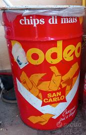 Bidone in metallo vintage San carlo rodeo