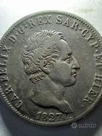 5 LIRE CARLO FELICE 1827-1828-1830 N° 3 MONETE