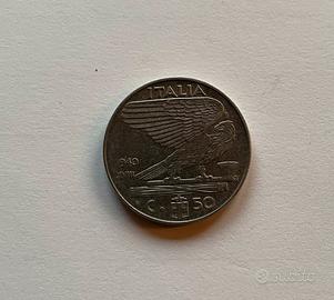 N.1 moneta 50 centesimi anno 1940