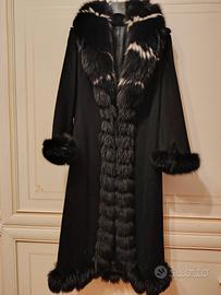 Cappotto donna tg 42 con vera pelliccia made in It