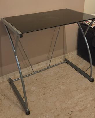 Tavolino da pc portatile in vetro nero