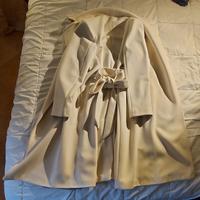 Cappotto bianco lungo con cinta, S