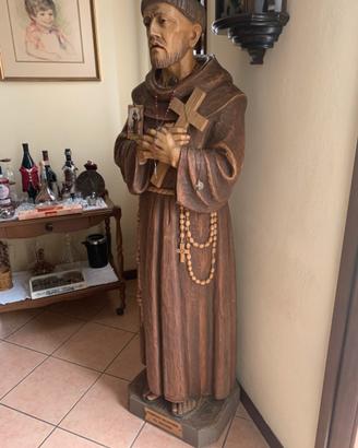 Statua in legno di tiglio di San Francesco cm 160