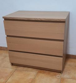 Cassettiera MALM rovere chiaro