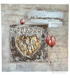 Quadro di Design STRONG in rilievo Materico Forza