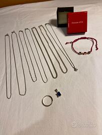 Catenine varie e altro in argento-Vedi descrizione