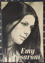 Cartolina bianco nero Emy Cesaroni autografo 1969