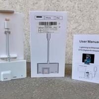 Adattatore hub lightning iPad iPhone HDMI rete usb