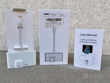Adattatore hub lightning iPad iPhone HDMI rete usb