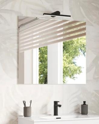 specchio con luce led profilo nero