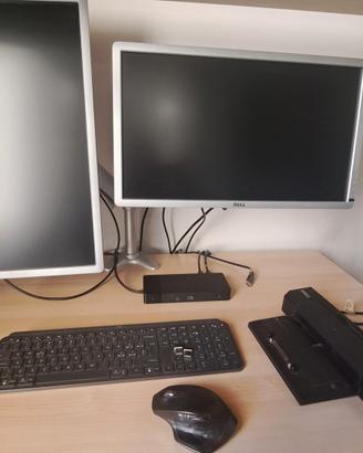 Postazione Dell doppio monitor 23",Ergotron LX etc