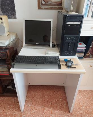 Scrivania / Tavolo da Disegno Bianco con Feritoie