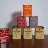 7 barattoli in latta da collezione. tè twinings