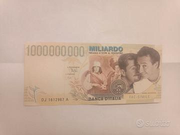 Banconota da 1 miliardo di lire gadget radio Dj