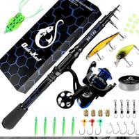 set Canna da pesca in fibra di carbonio