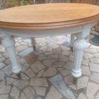 tavolo stile inglese con rotelle shabby chic 