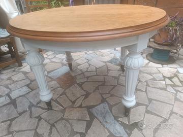 tavolo stile inglese con rotelle shabby chic 