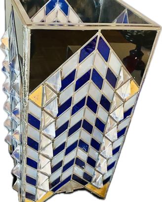 Coppia Di Vasi Art Deco’ Tecnica Tiffany 64 Cm