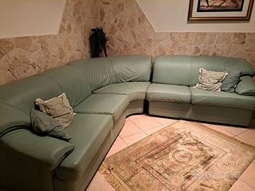 Divano angolare componibile in pelle