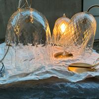Lampadario + due lampade da tavolo "fazzoletto"