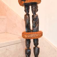 Vintage Totem Scultura intagliata a Mano Unico Blo