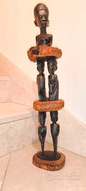 Vintage Totem Scultura intagliata a Mano Unico Blo