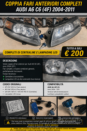 🚗 COPPIA FARI ANTERIORI AUDI A6 C6 (4F) – COMPLET