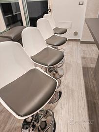Set 4 sgabelli in metallo cromato ed ecopelle