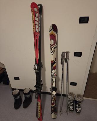 sci, racchette, scarponi e moon-boot