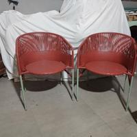 coppia poltroncine vintage in ferro e  nylon