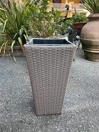 Vaso alto effetto rattan