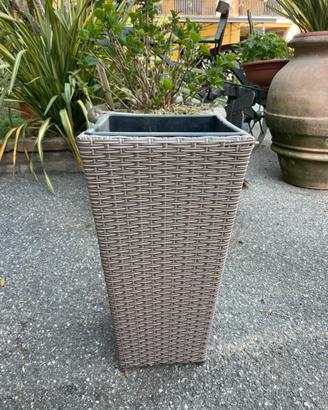 Vaso alto effetto rattan