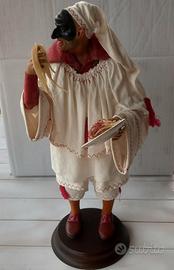 Pulcinella 41cm Terracotta e Stoffa Artigianale 