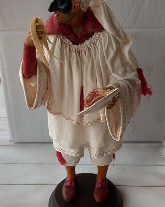 Pulcinella 41cm Terracotta e Stoffa Artigianale 