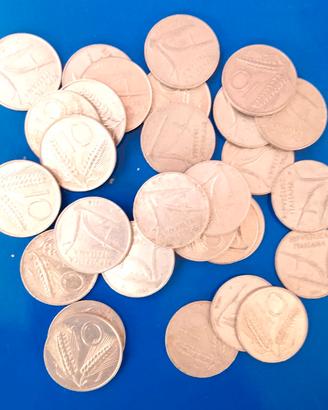 lotto di 30 monete da 10 Lire vari anni