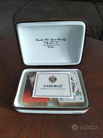 Portacarte da gioco Fabergé in porcellana Limoges 