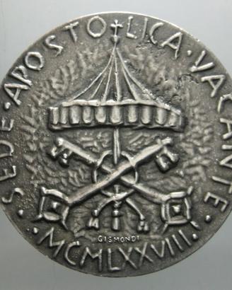 Medaglia Vaticano Sede Vacante 1978 Argento 986