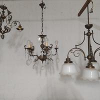 lampadario gocce vetro e lampadari ottone vintage 