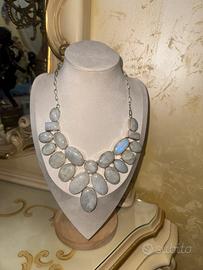 Collana Argento 925 e Pietra di Luna Naturale