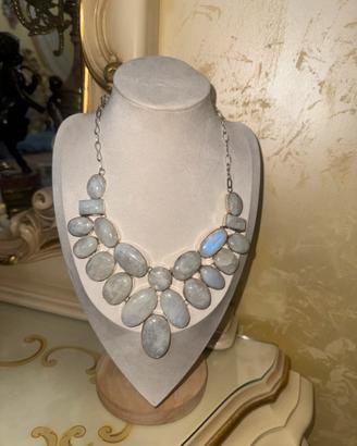 Collana Argento 925 e Pietra di Luna Naturale