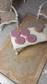 Set 4 Piatti miniatura 1:12 - Rosa Antico Shabby -