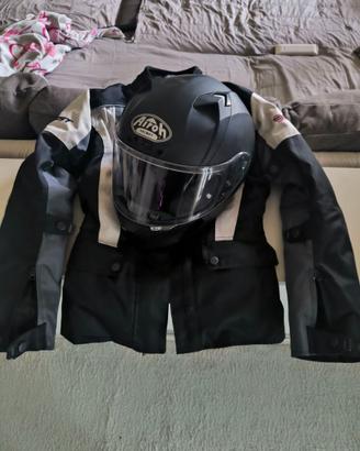 Completo moto giacca Befast S + casco Airoh XS