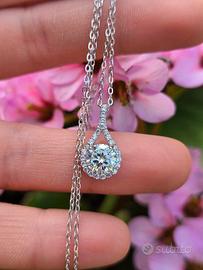 Collana con 1,5 kt diamante moissanite 