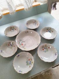 Set da 6 per dessert in porcellana vintage