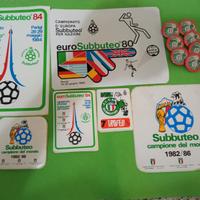 Collezione vari sticker e spille subbuteo