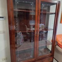 vetrina cristalliera due ante legno