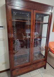 vetrina cristalliera due ante legno
