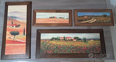 Quadri passaggio campagna con cornice in legno