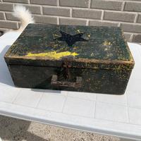 Valigia di legno antica grande da collezione