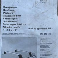Porta tutto con accessori porta sci Audi A3